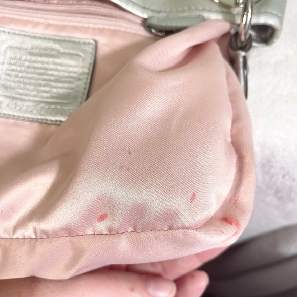 Vintage Coach Ashley White Silver Leather Convertible Crossbody Shoulder Handbag - Picture 13 of 15